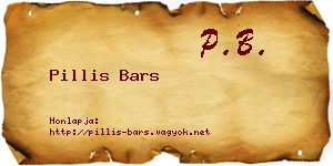 Pillis Bars névjegykártya
